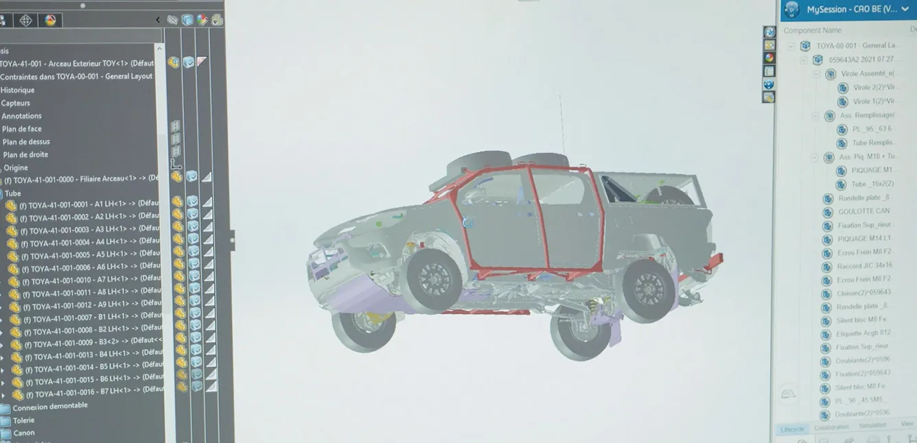 3DEXPERIENCE SOLIDWORKS에 있는 Vaison Sport 트럭 설계의 스크린샷