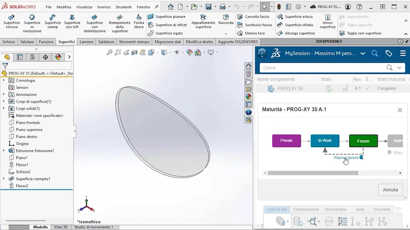 Renderização 3D na interface do usuário do SOLIDWORKS 3DEXPERIENCE Works