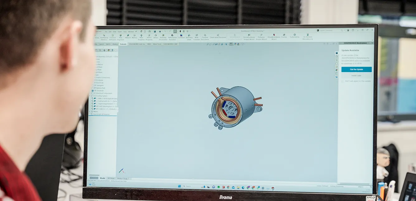 3D model of part for Electric Superbike - SOLIDWORKS