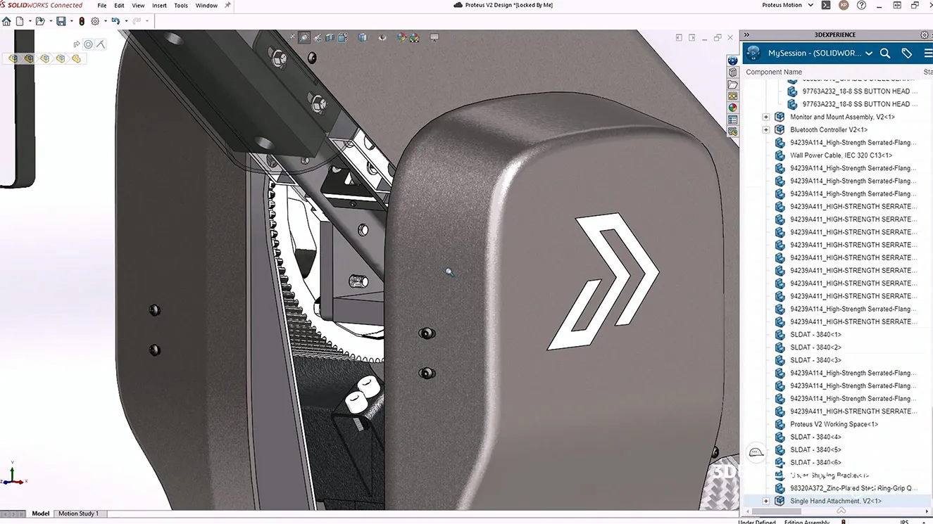 3D Modell der Proteus Motion-Maschinendetails mit Produktkonstruktionsdaten – SOLIDWORKS