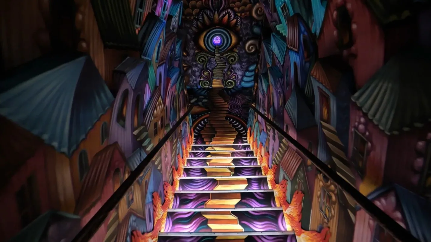 Meow Wolf works with many artists to create unique spaces, such as this staircase