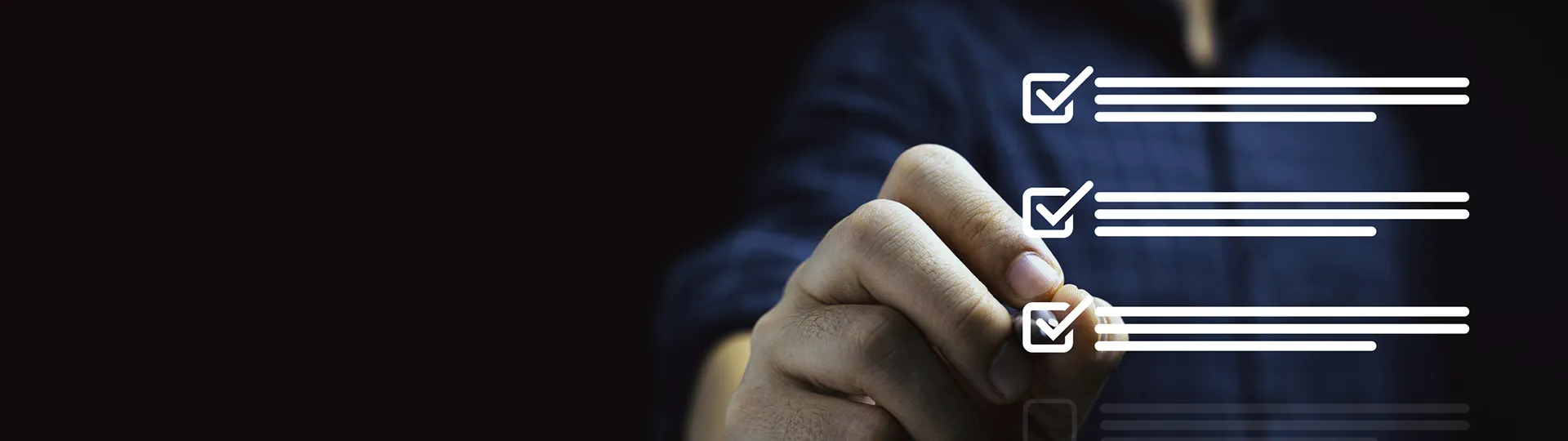 Hand checking off items on a list