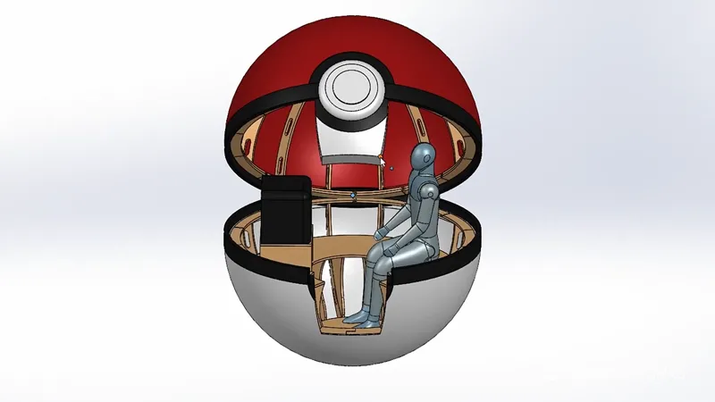 Pokeball model in SOLIDWORKS