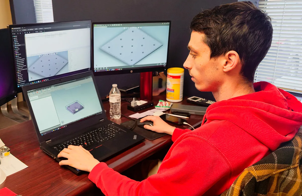 Ian using SOLIDWORKS