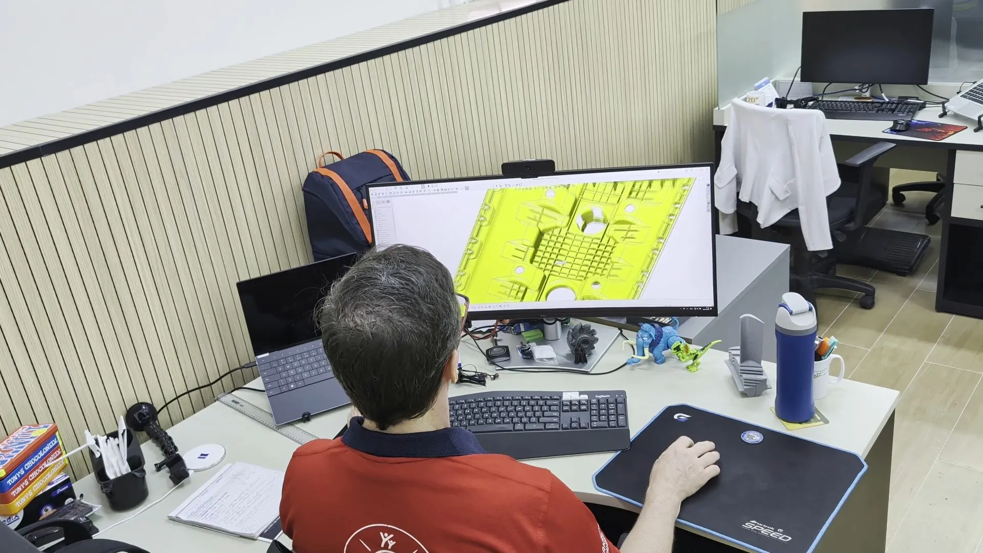 Engineer Designing in SOLIDWORKS