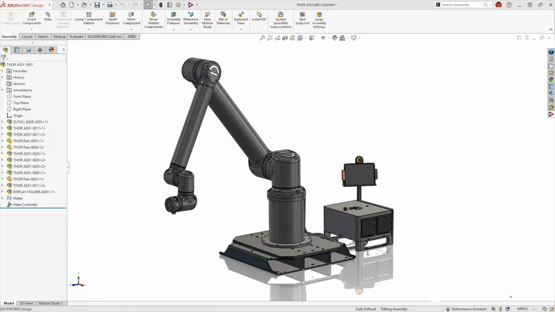 One of Standard Bots cobots completely designed within SOLIDWORKS