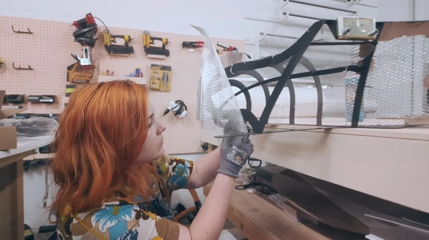 Adding the final touches to a unique artwork creation