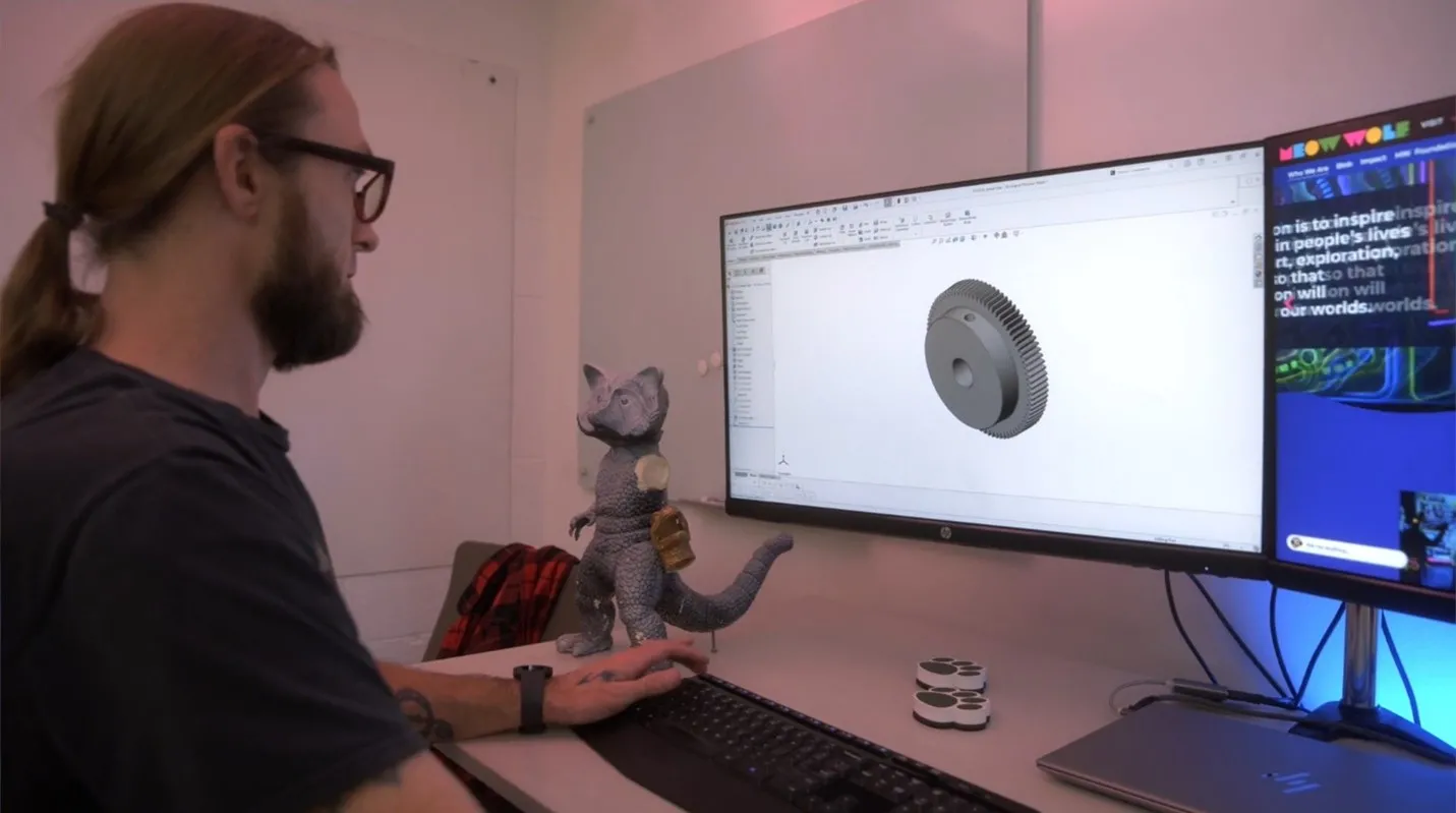 Allen Couch, CAD & Engineering Manager at Meow Wolf, uses SOLIDWORKS for all types of creative projects, from small gears to entire room spaces.