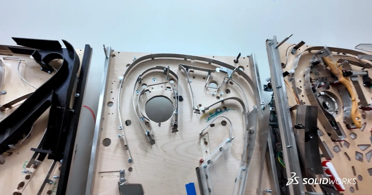 Whiteboards are prototypes that are used to test the pinball movements before building production parts