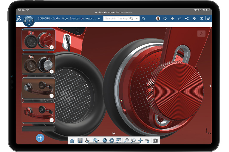 rendering di cuffie rosse
