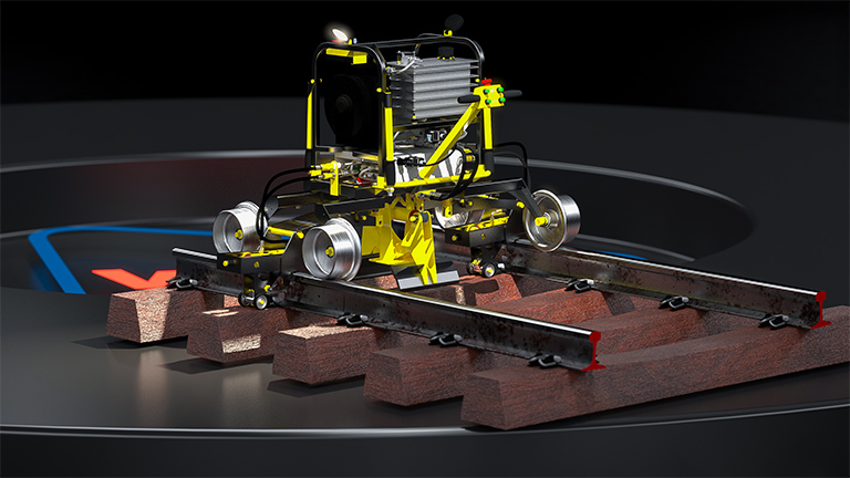SOLIDWORKS 2023で設計されたトラックセッターの3Dレンダリング