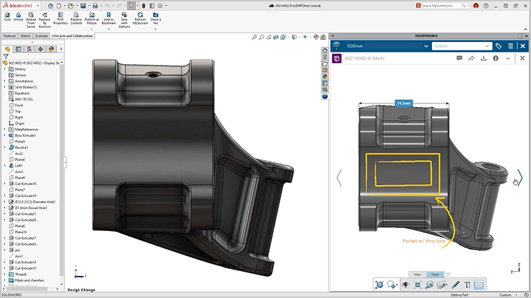 显示设计文档的 3D 模型 - SOLIDWORKS