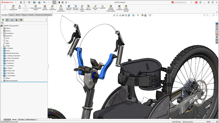 SOLIDWORKS 软件中包含文件数据的 3D 模型