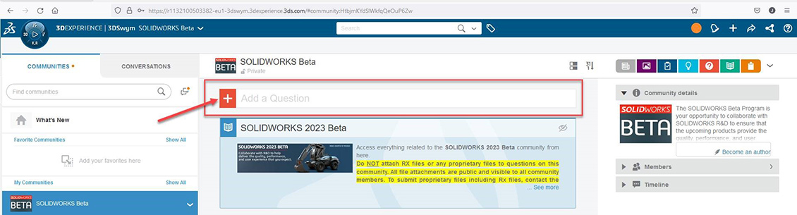 Screenshot of Beta Community