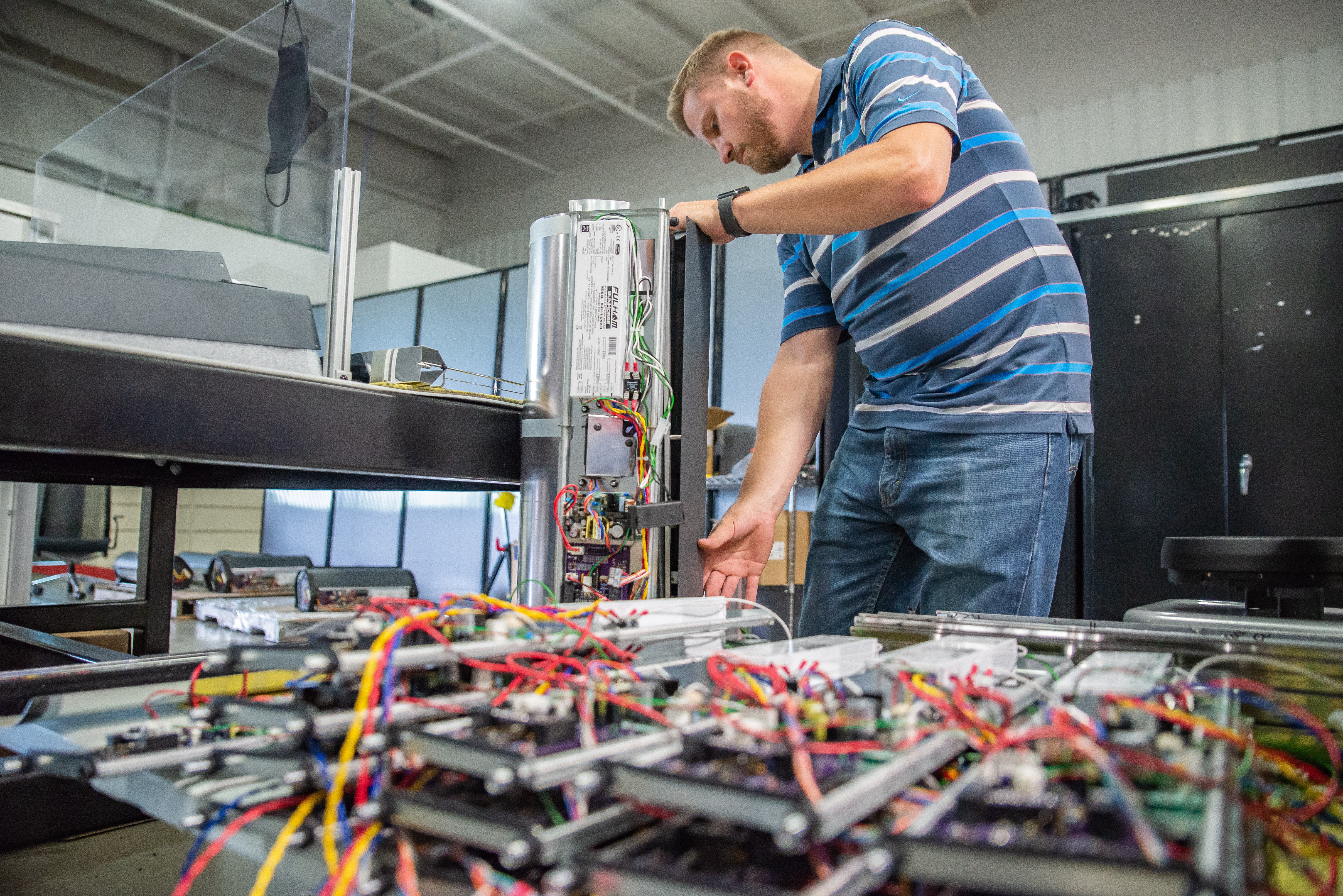 man with electronics