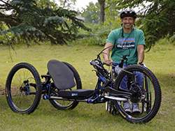 Person standing next to Bowhead adaptive ebike - SOLIDWORKS Cloud Services