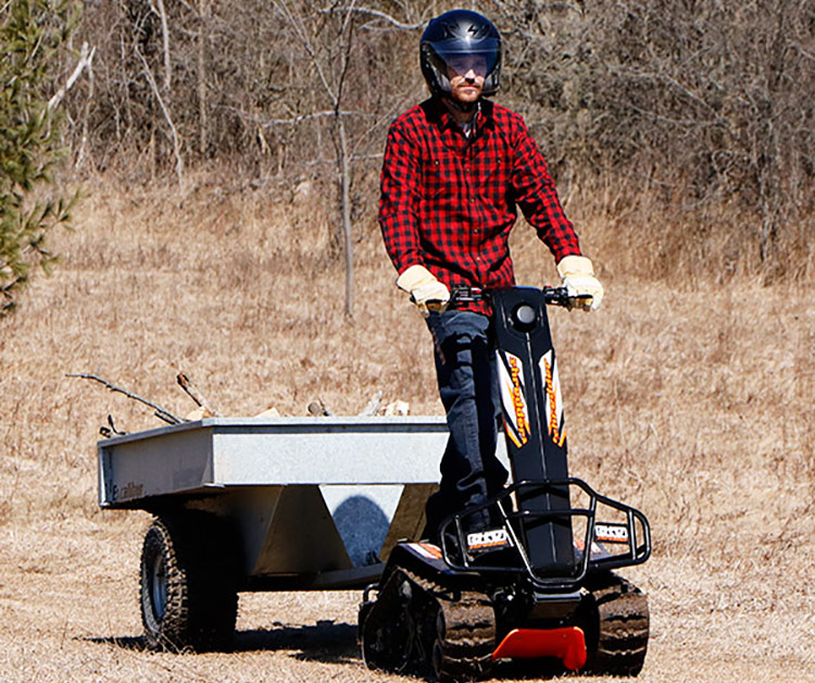 DTV Shredder pulling a wagon