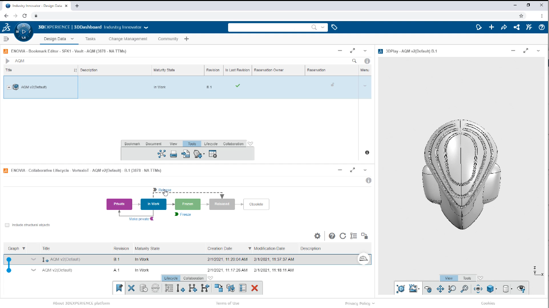 3DEXPERIENCE Works screenshot for Vortex project