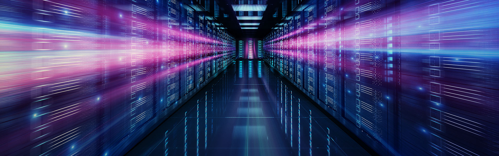 Long hallway in server farm - SOLIDWORKS AI