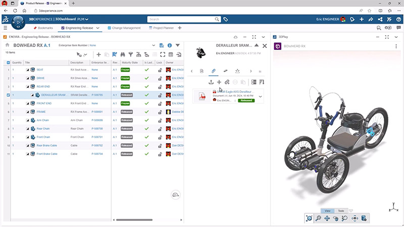 CADデータを使用した、Bowhead社製アダプティブ電動自転車のSOLIDWORKS 3次元モデル
