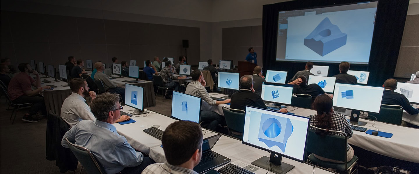 SOLIDWORKS customers watching presentation