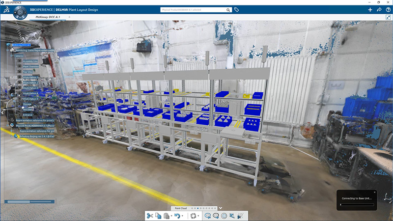 simulation of automated factory floor plan