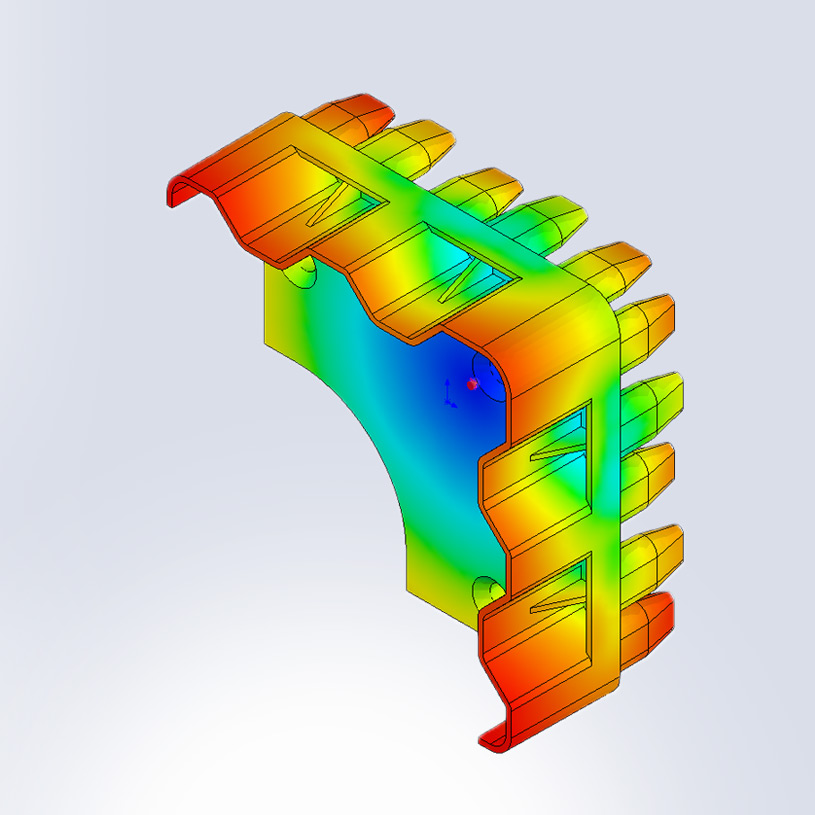 Köşe dolumu sonuçlarının simülasyon modeli - SOLIDWORKS