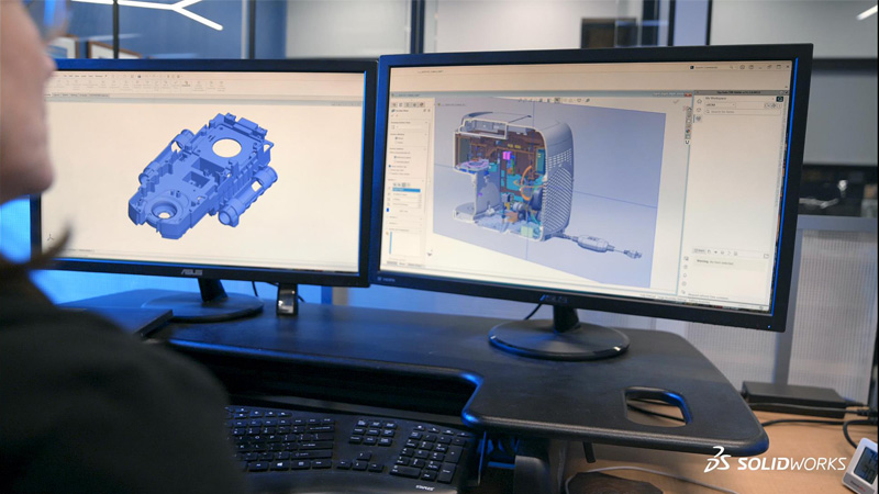 reviewing designs on screen