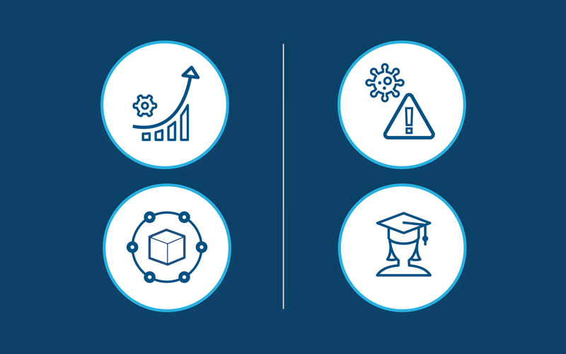 Icons depicting different types of data