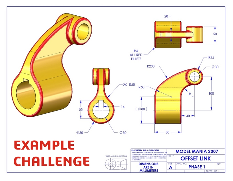 SOLIDWORKS Model Mania Cad Challenge Example