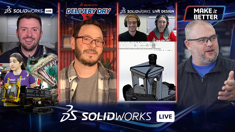 Screenshots of episodes from the different SOLIDWORKS Live channels