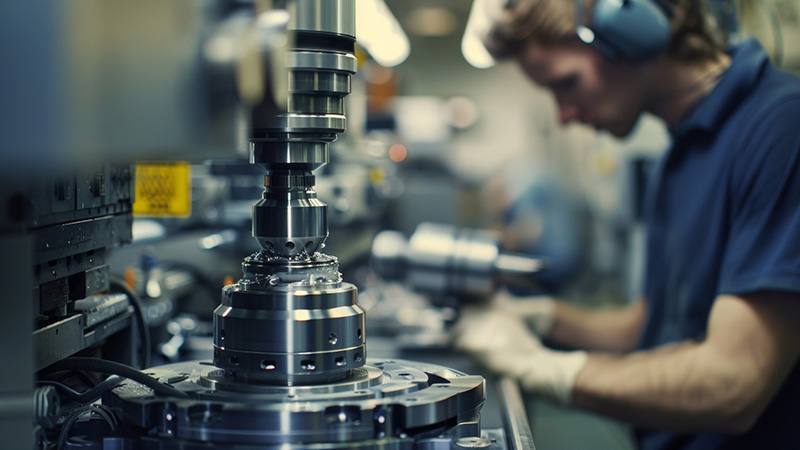 Manufacturing employee working on shop floor