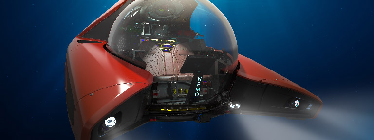 SOLIDWORKS 3D rendering of NEMO submersible