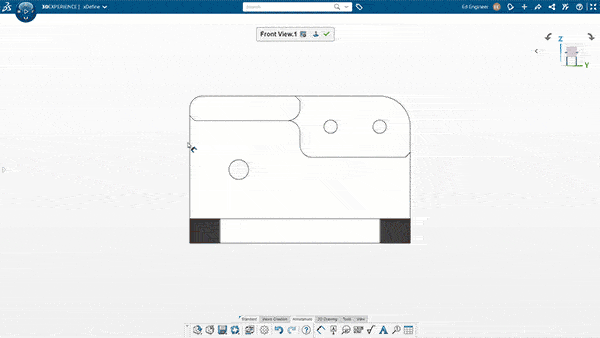 Screenshots showing design with SOLIDWORKS Manufacturing Definition Creator