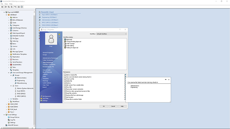 Screenshot of SOLIDWORKS PDM