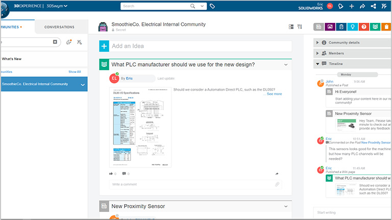 Benutzeroberfläche von Electrical Schematic Designer, die Zusammenarbeit anzeigt