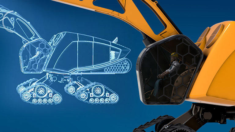 Bee excavator 3D model - SOLIDWORKS Simulation