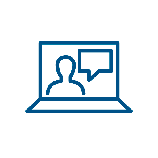 online training icon with a person and dialogue bubble - SOLIDWORKS