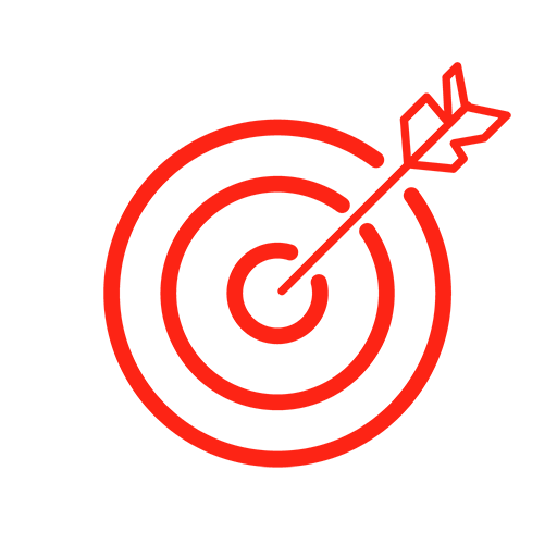 New challenges icon with arrow hitting the target
