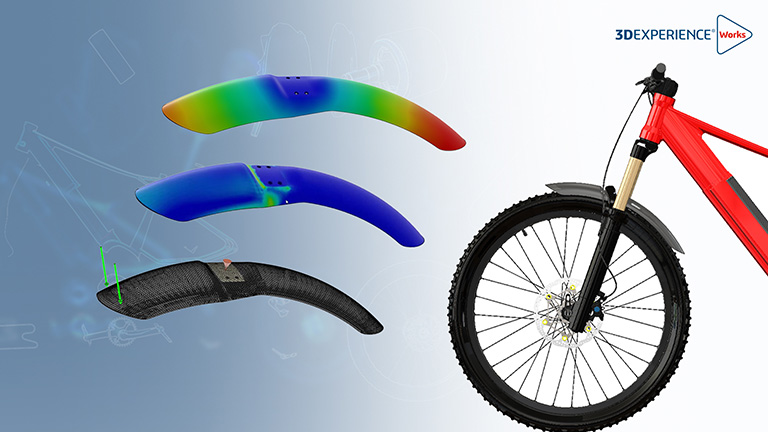 3D Rendering with simulation of bicycle front fender
