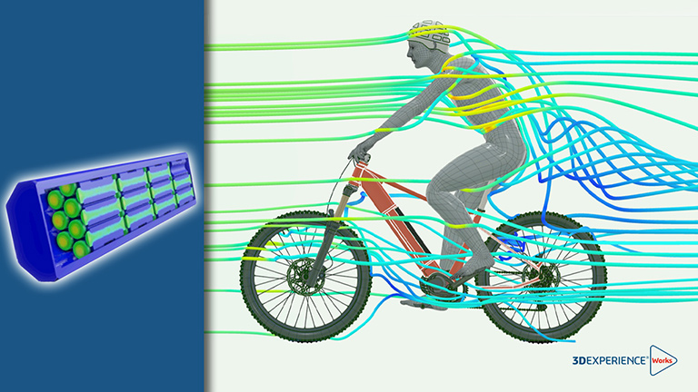 3D model of e-bike and rider with simulation - SOLIDWORKS