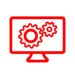 Icon with gears in screen