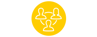 Icon showing three people connected - DELMIAWorks