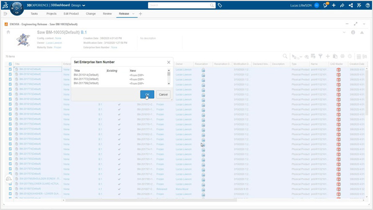 Screenshot showing the User Interface for PFI - 3DEXPERIENCE Works