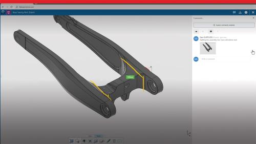 共有とマークアップを示すユーザー インターフェイス - SOLIDWORKS Cloud Services