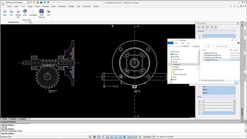 DraftSight 2024ユーザー インターフェイスでレンダリング