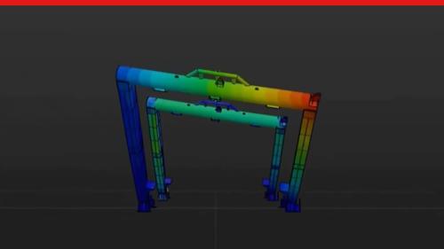 3D model with simulation data displayed - SOLIDWORKS Startups
