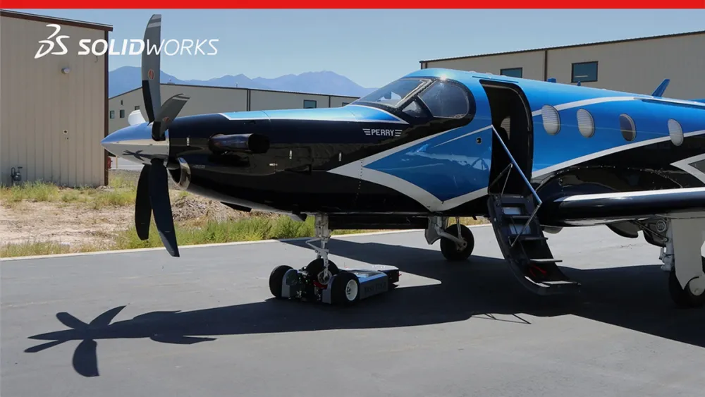 Airplane with SOLIDWORKS customer Best Tugs device