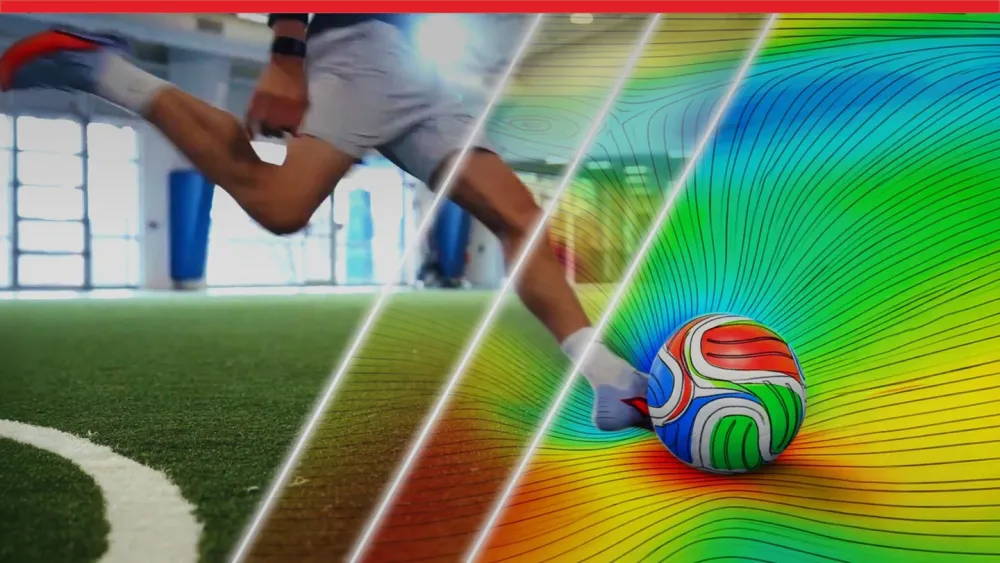 Football (soccer) player kicking a ball with SOLIDWORKS Simulation data