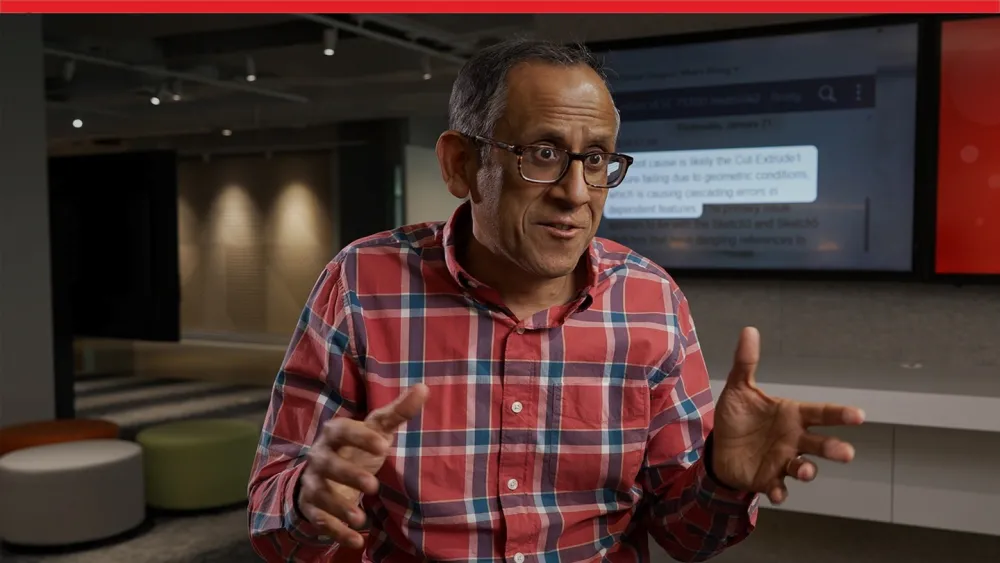In frame - Suchit Jain - explaining SOLIDWORKS AI